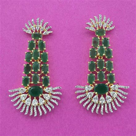 Cubic Zirconia Classic Earring With 2 Tone Plating