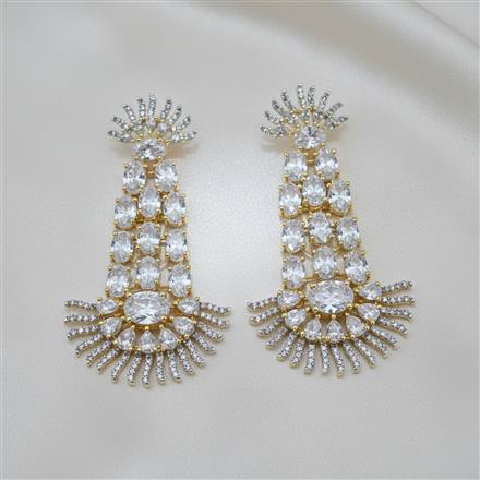Cubic Zirconia Classic Earring With 2 Tone Plating