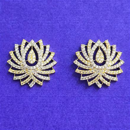 Cubic Zirconia Tops With 2 Tone Rhodium Plating