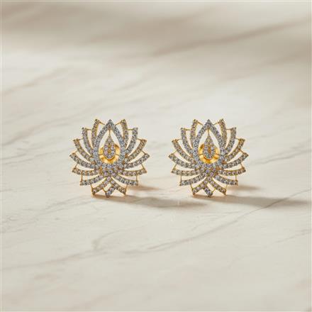 Cubic Zirconia Tops With 2 Tone Rhodium Plating