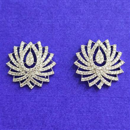Cubic Zirconia Tops With 2 Tone Rhodium Plating