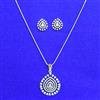 Cubic Zirconia Classic Pendant Set With 2 Tone Plating