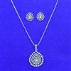 Cubic Zirconia Classic Pendant Set With Rhodium Plating