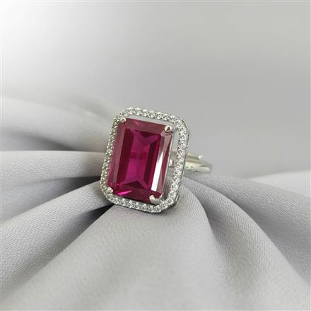 Cz Adjustable Ring With Rhodium Plating