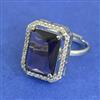 Cz Adjustable Ring With Rhodium Plating