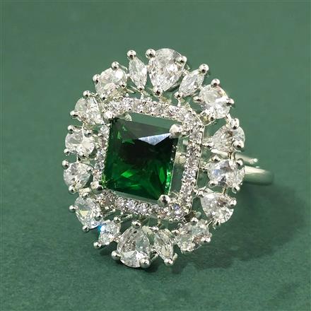 Cz Adjustable Ring With Rhodium Plating