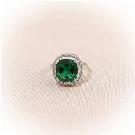 Cz Adjustable Ring With Rhodium Plating
