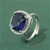 Cz Adjustable Ring With Rhodium Plating