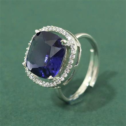 Cz Adjustable Ring With Rhodium Plating