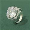 Cz Adjustable Ring With Rhodium Plating