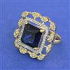 Cz Adjustable Ring With 2 Tone Plating