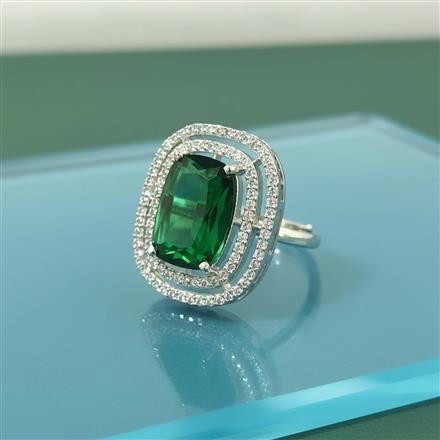 Cz Adjustable Ring With Rhodium Plating