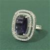 Cz Adjustable Ring With Rhodium Plating