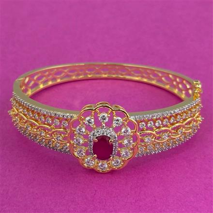 Cubic Zirconia Openable Kada With 2 Tone Plating