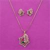 Cubic Zirconia Classic Pendant Set With 2 Tone Plating