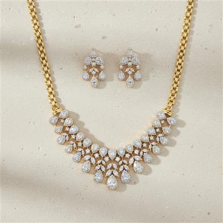 Cubic Zirconia Classic Necklace With 2 Tone Plating