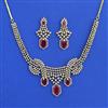 American Diamond Classic Necklace Set With Mehndi Plating