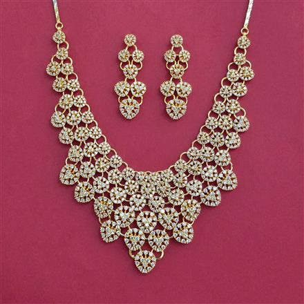 American Diamond Classic Necklace Set With Gold Plating
