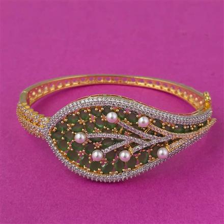 Cubic Zirconia Openable Kada With 2 Tone Plating