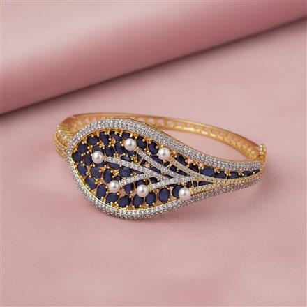 Cubic Zirconia Openable Kada With 2 Tone Plating