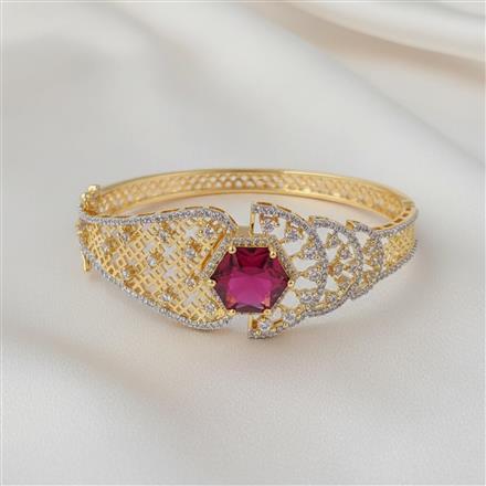 Cubic Zirconia Openable Kada With 2 Tone Plating