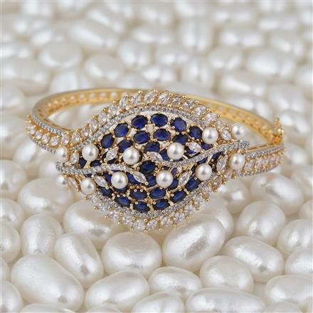 Cubic Zirconia Openable Kada With 2 Tone Plating