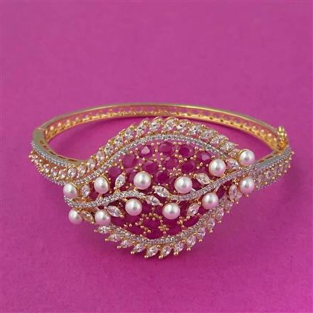 Cubic Zirconia Openable Kada With 2 Tone Plating