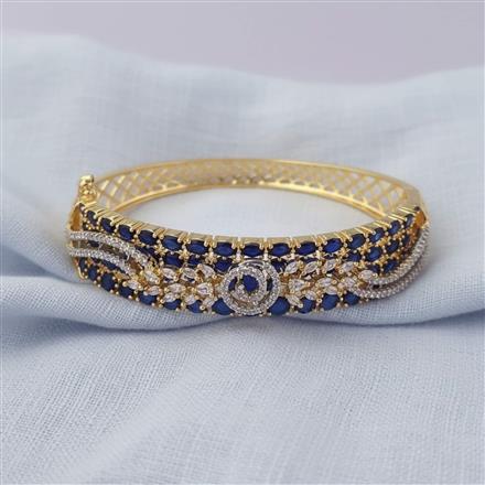 Cubic Zirconia Openable Kada With 2 Tone Plating