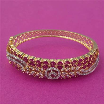 Cubic Zirconia Openable Kada With 2 Tone Plating