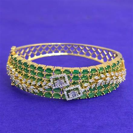 Cubic Zirconia Openable Kada With 2 Tone Plating