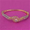 Cubic Zirconia Openable Kada With 2 Tone Rhodium Plating