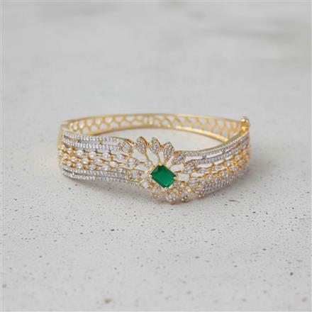 Cubic Zirconia Openable Kada With 2 Tone Plating