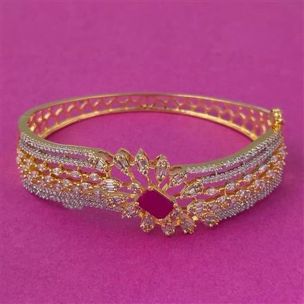 Cubic Zirconia Openable Kada With 2 Tone Plating