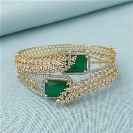 Cubic Zirconia Openable Kada With 2 Tone Plating