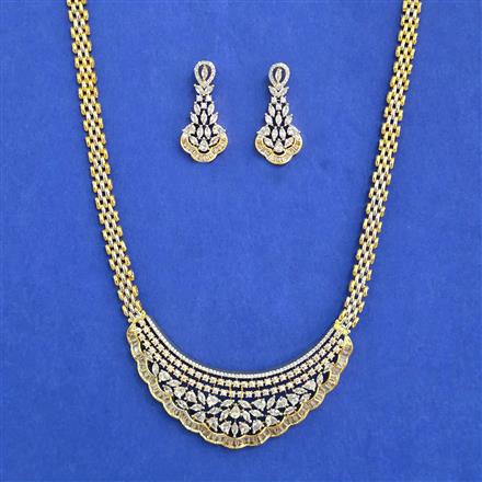 Cz Classic Pendant Set With 2 Tone Plating