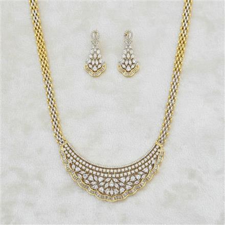 Cz Classic Pendant Set With 2 Tone Plating