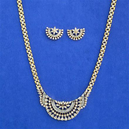 Cz Classic Pendant Set With 2 Tone Plating