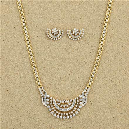 Cz Classic Pendant Set With 2 Tone Plating