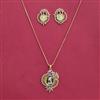 American Diamond Classic Pendant Set With 2 Tone Plating