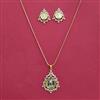 American Diamond Classic Pendant Set With 2 Tone Plating