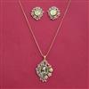 American Diamond Classic Pendant Set With 2 Tone Plating