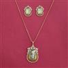 American Diamond Classic Pendant Set With 2 Tone Plating