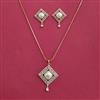 American Diamond Classic Pendant Set With 2 Tone Plating