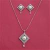 American Diamond Classic Pendant Set With Rhodium Plating