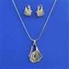 American Diamond Classic Pendant Set With 2 Tone Plating
