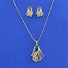 American Diamond Classic Pendant Set With 2 Tone Plating