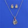 American Diamond Classic Pendant Set With 2 Tone Plating