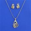 American Diamond Classic Pendant Set With 2 Tone Plating