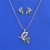 American Diamond Classic Pendant Set With 2 Tone Plating