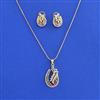 American Diamond Classic Pendant Set With 2 Tone Plating